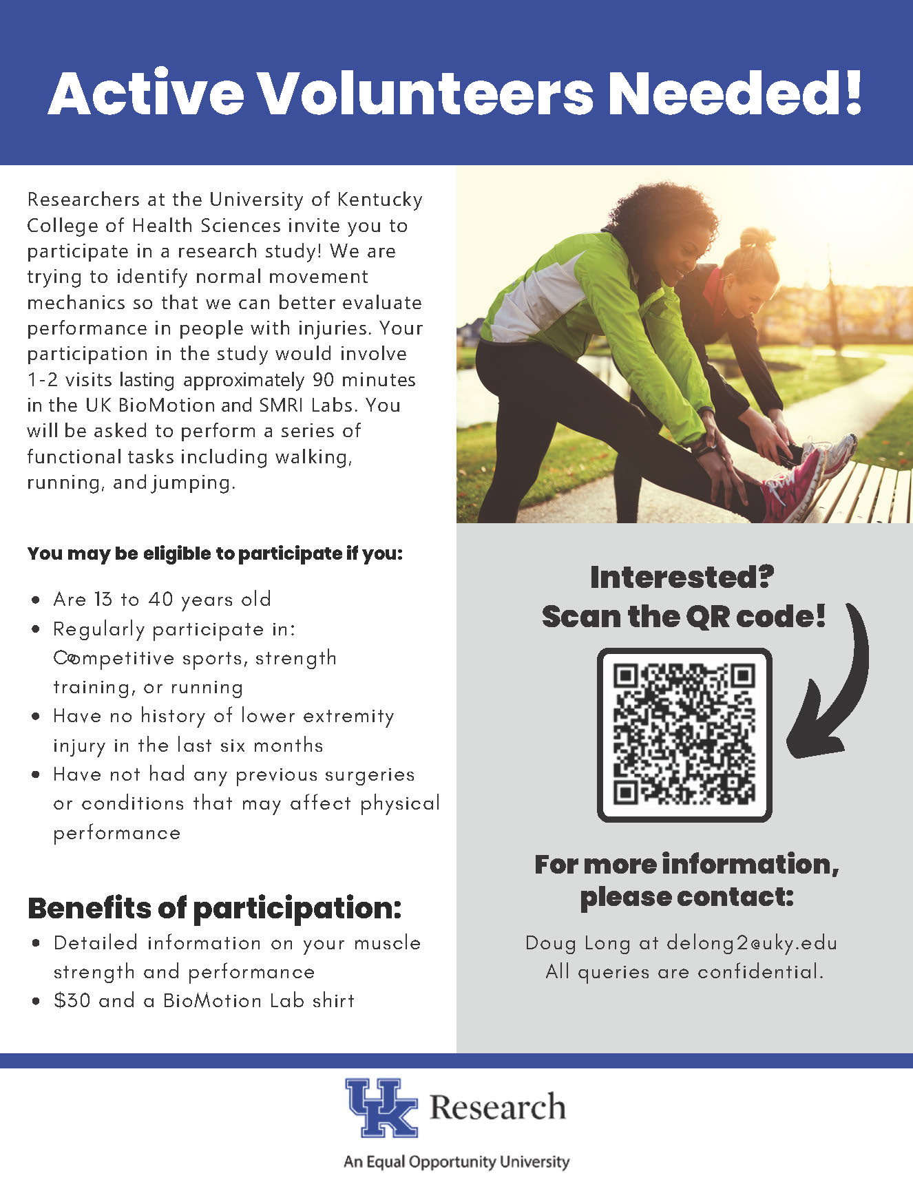 Healthy Athletes needed