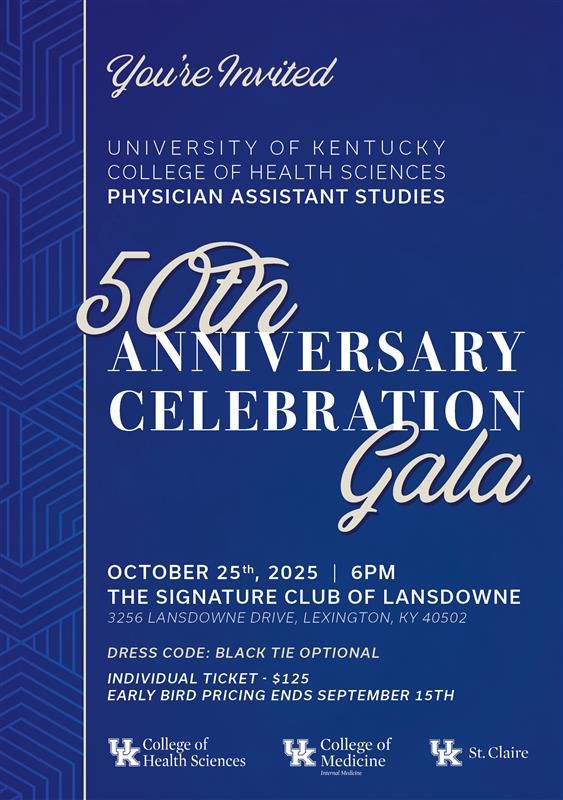 PAS 50th Anniversary Gala Invitation- October 25th, 2025. 6pm. The Signature Club of Landsdowne.