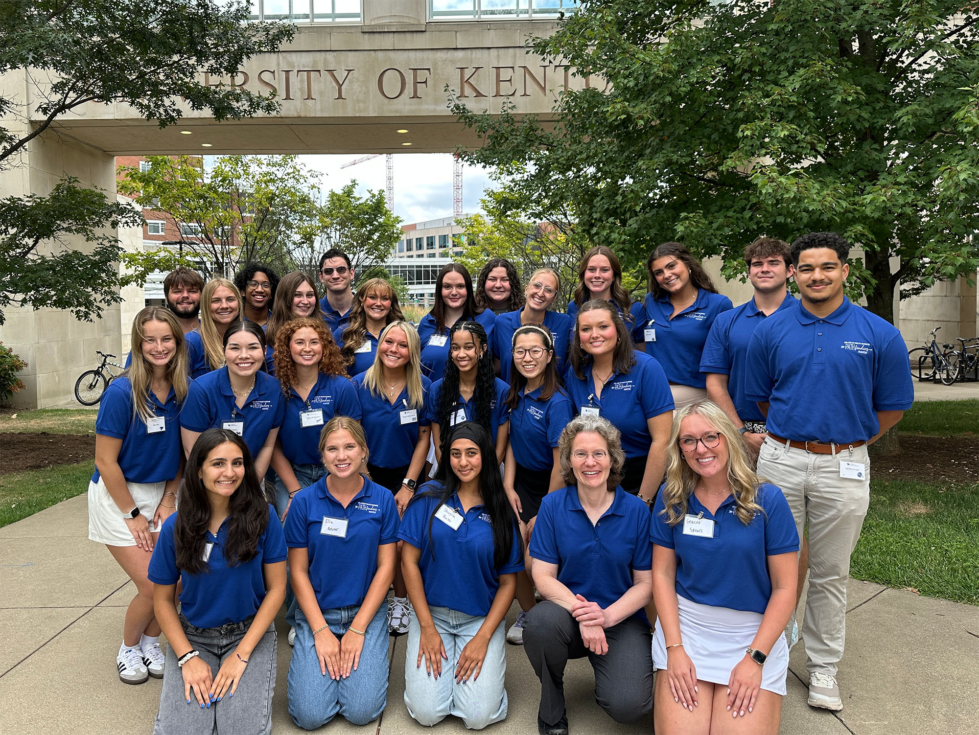 Peer Mentors posing outside