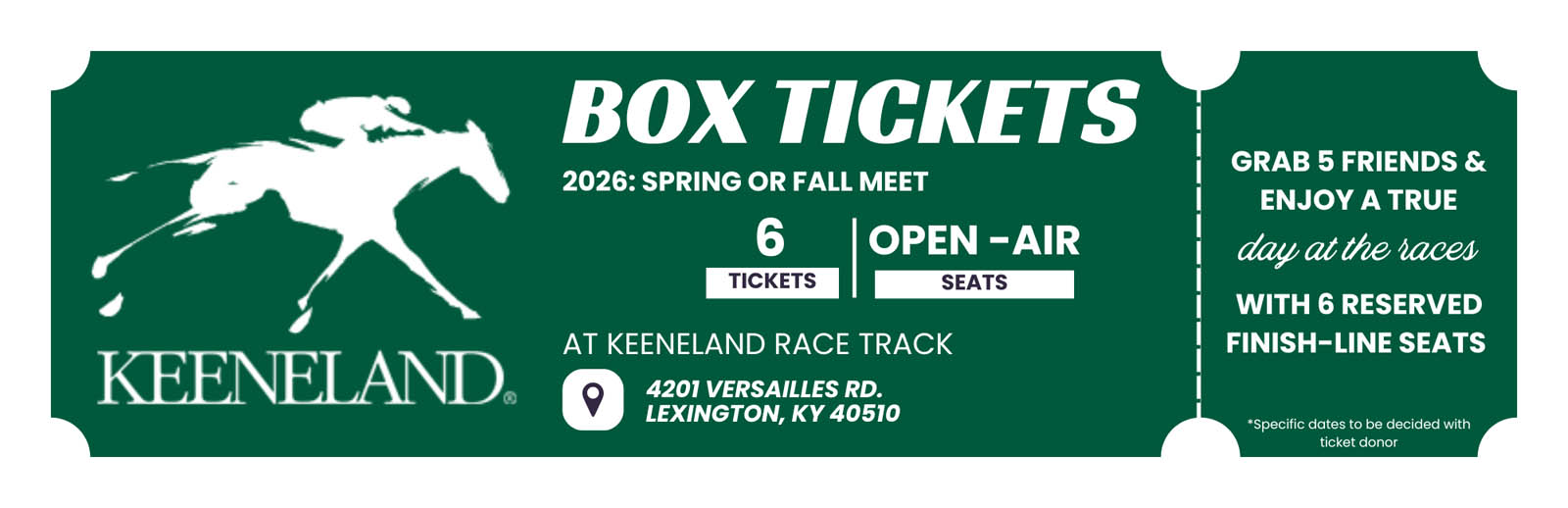 Keeneland Box Office Ticket