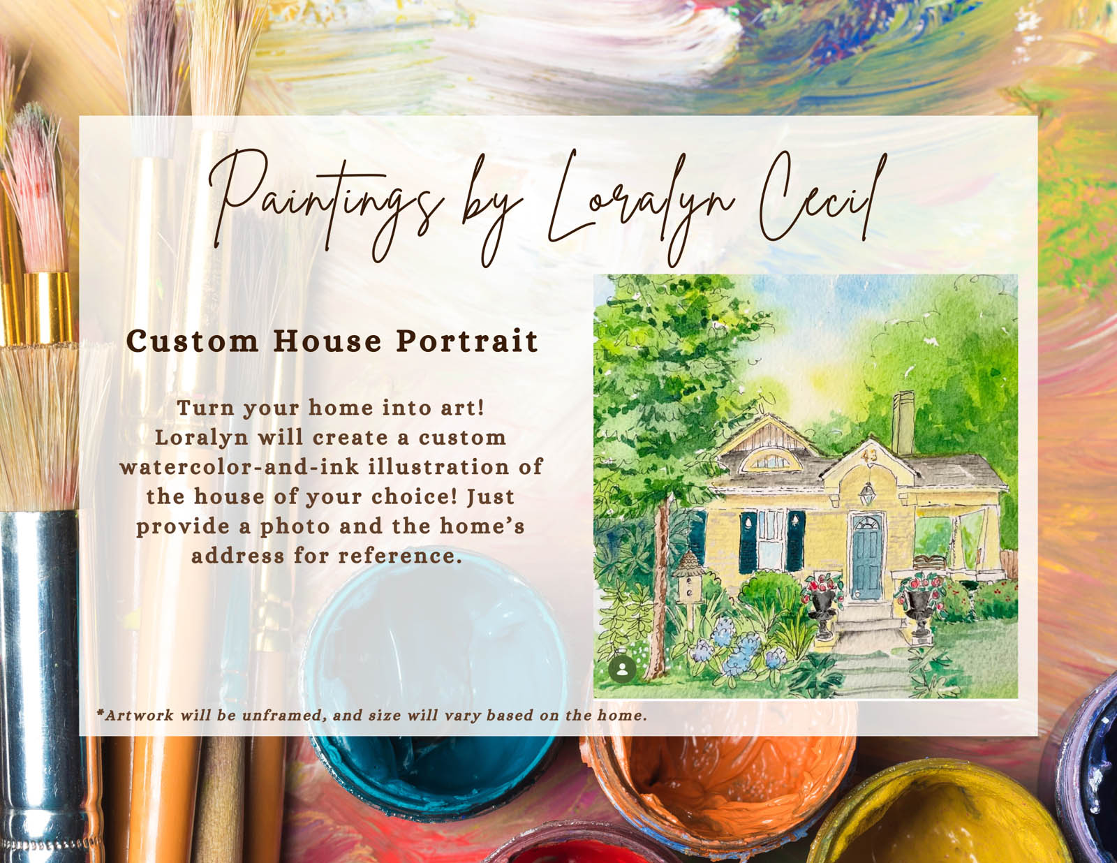 Painting of a house by Loralyn Cecil