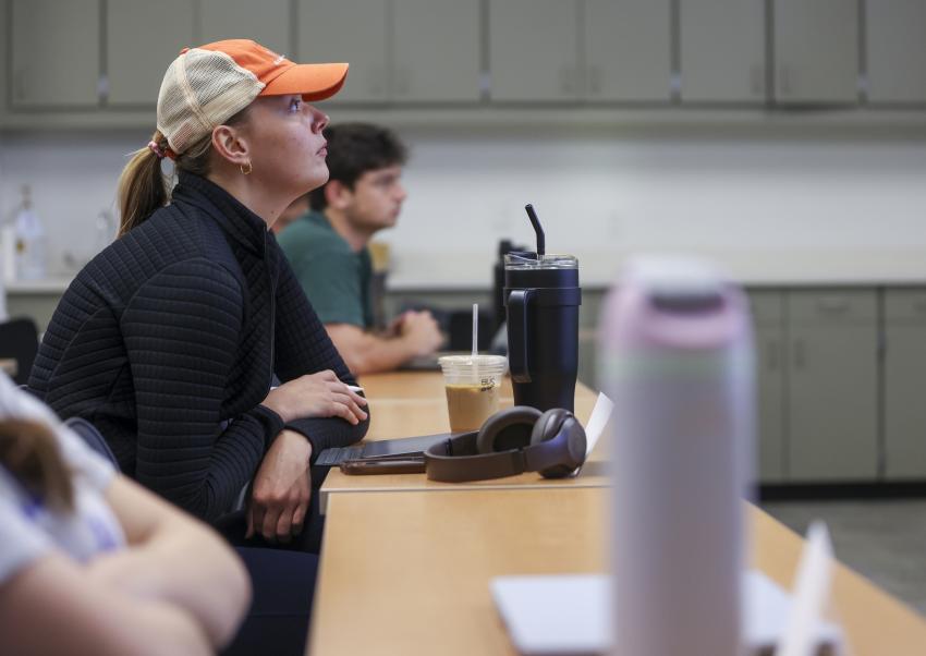 Student in class