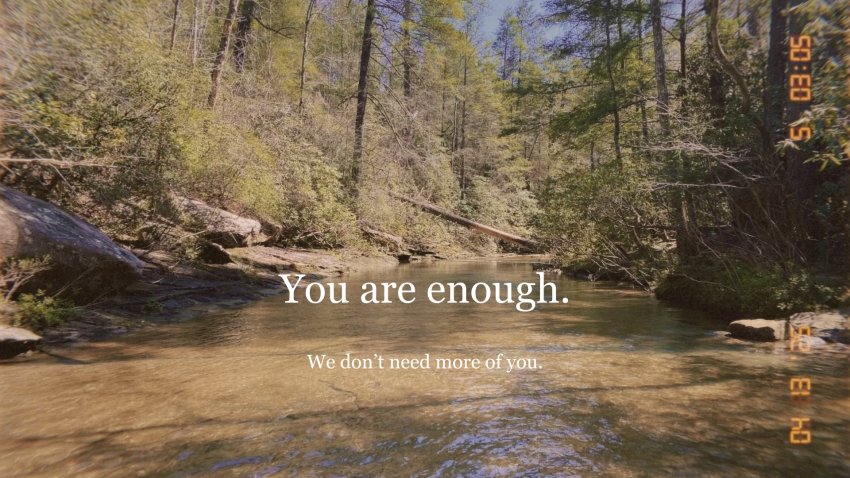 You are enough. We don't need more of you.