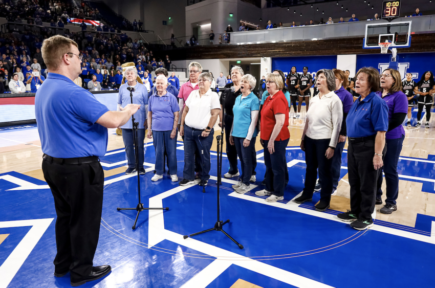 Judy Page and choir