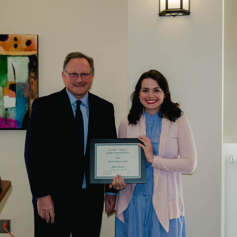 Dean Scott Lephart with Staff Excellence of the Year Recipient