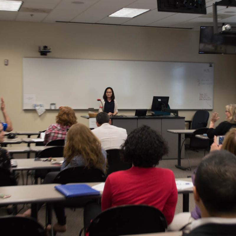 Student Giving Research Presentation