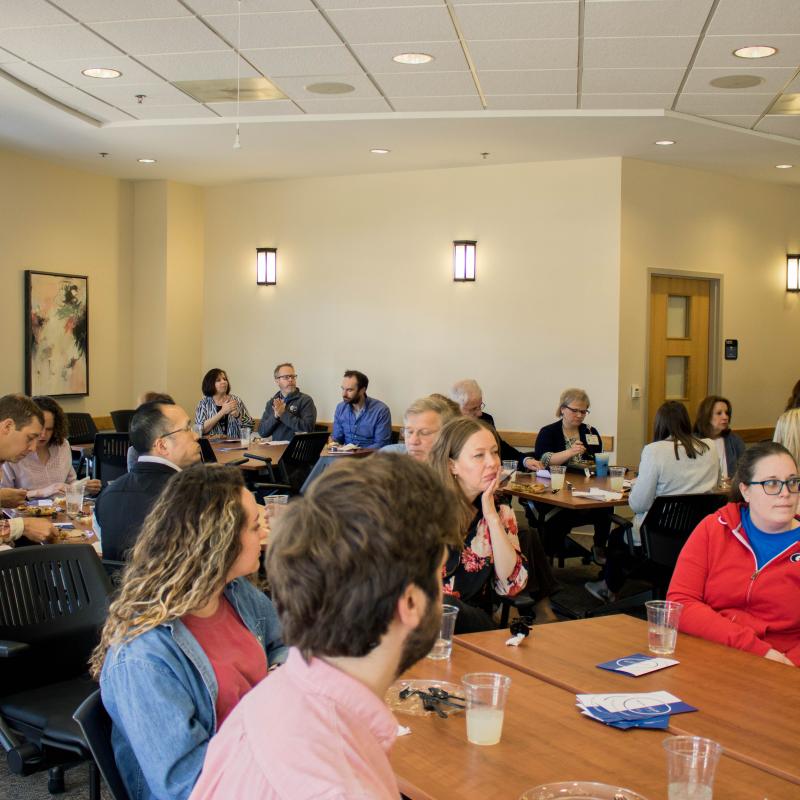 Faculty and Staff Gathering for Awards Luncheon