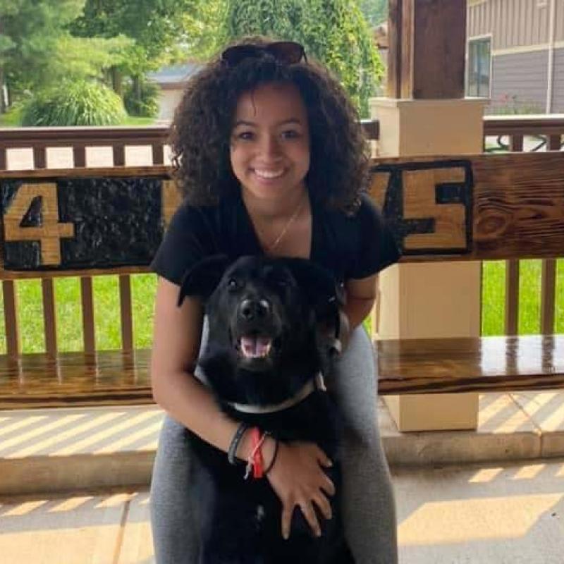 Kayla Bell and her dog Norbert