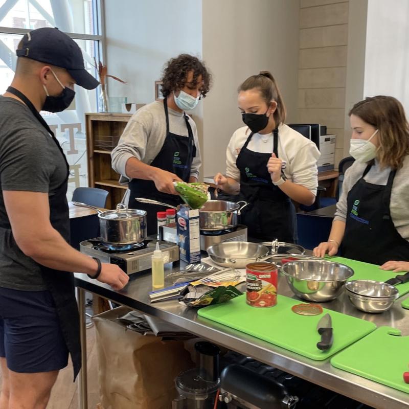 Students in cooking class