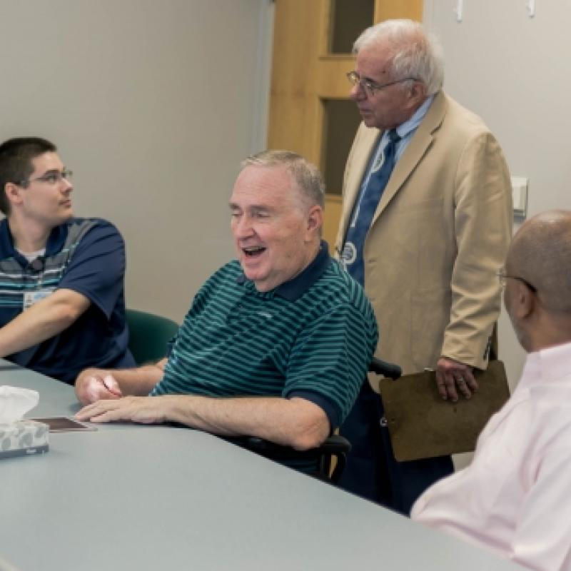 Bob Marshall with Patients