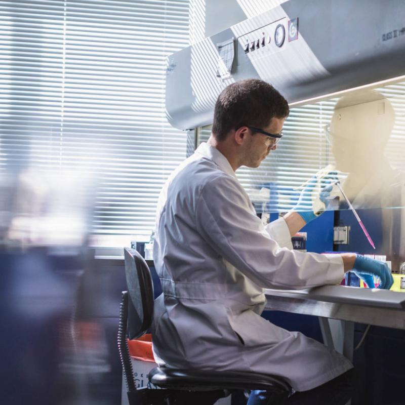 Researcher in lab