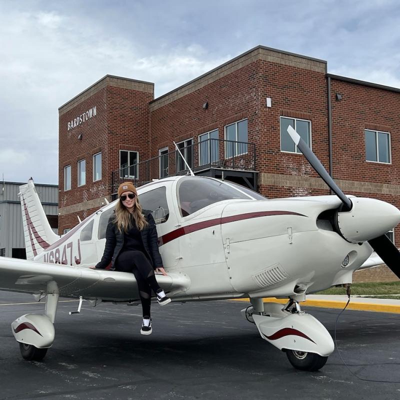 Kelsey Markle with personal airplane