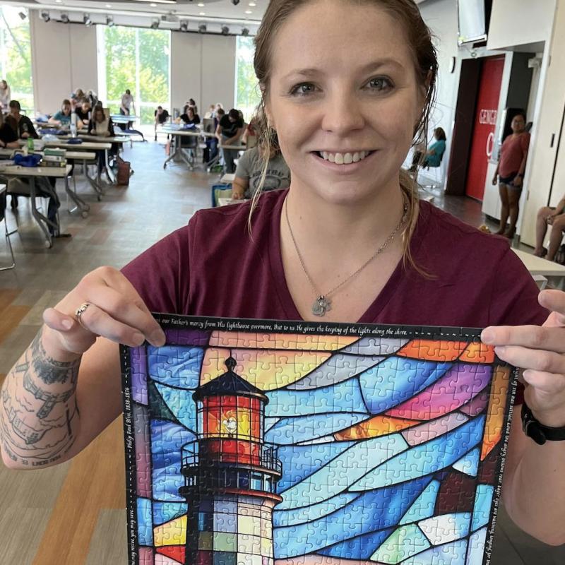 Michaela Keener with puzzle