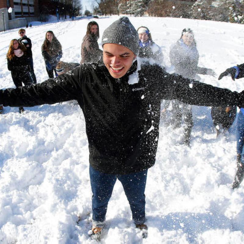man in snow