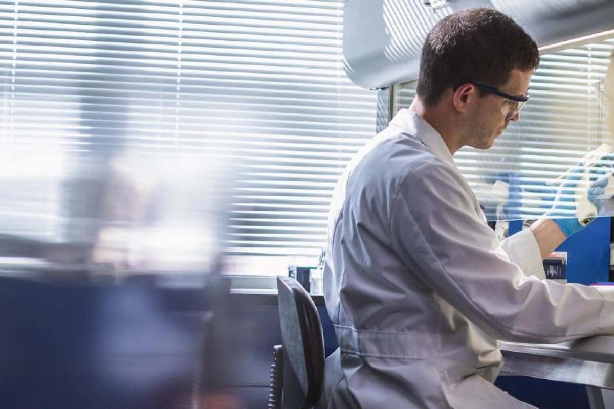 Researcher in lab