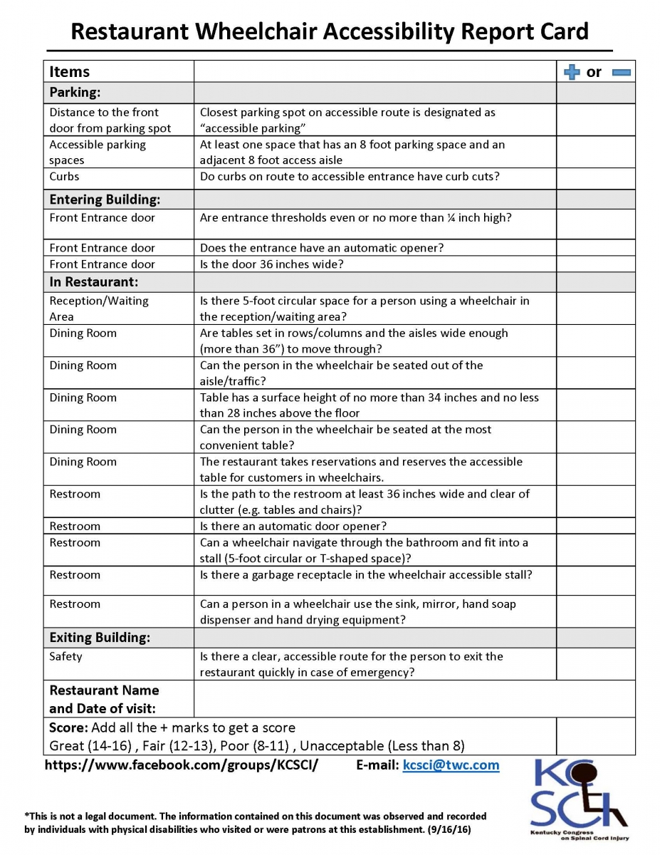 Wheelchair Accessibility Report Card