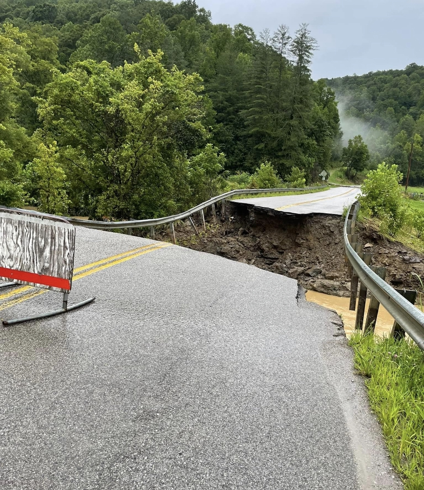 Destroyed road