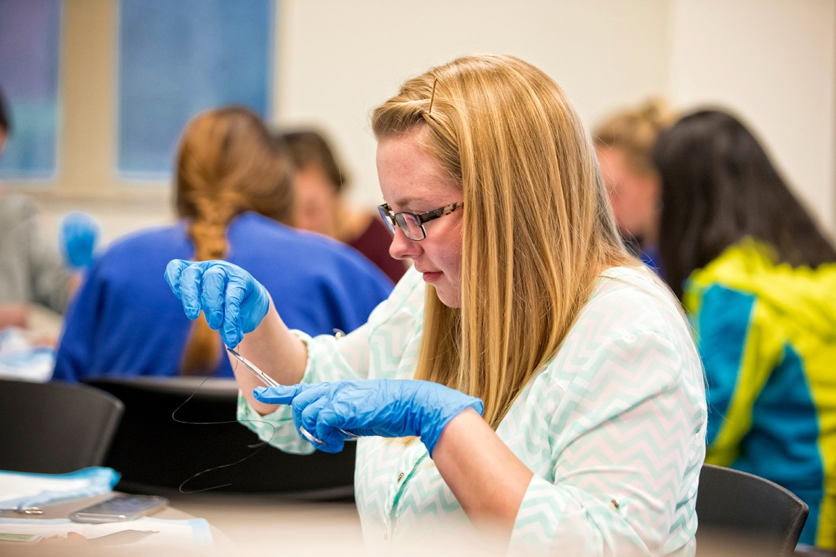 Student working in lab