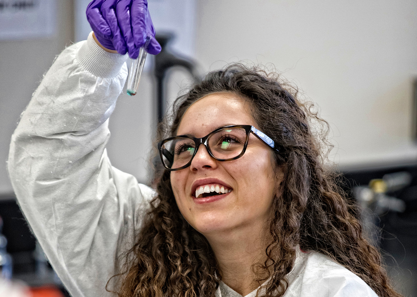 Medical Laboratory Science Student Looking at Vial