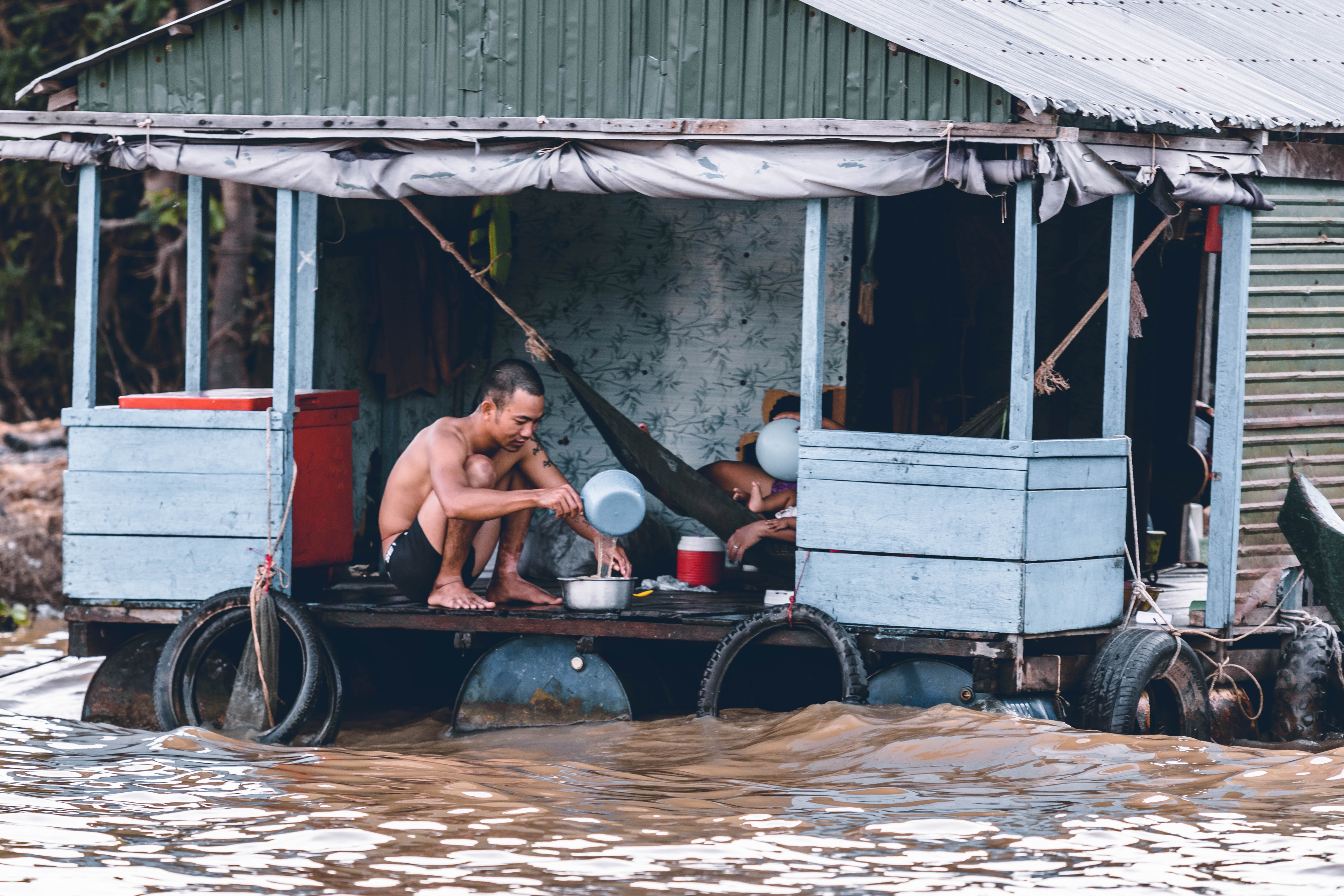 People in flood