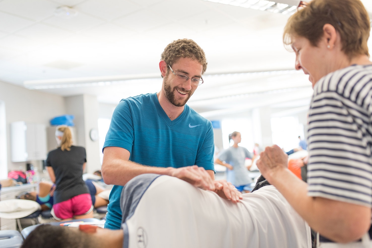 Physical Therapy Student in Lab