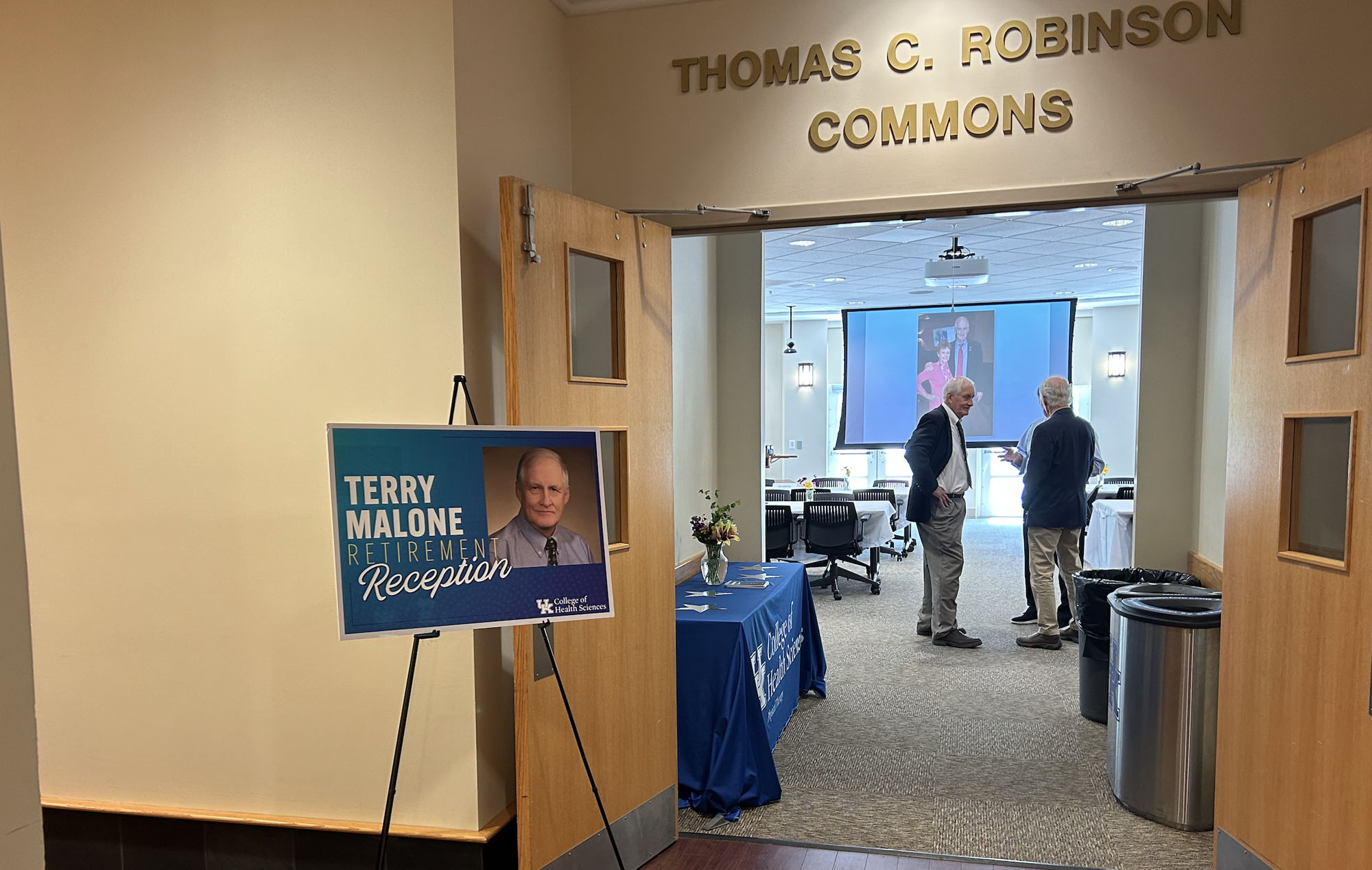 Entrance to retirement celebration